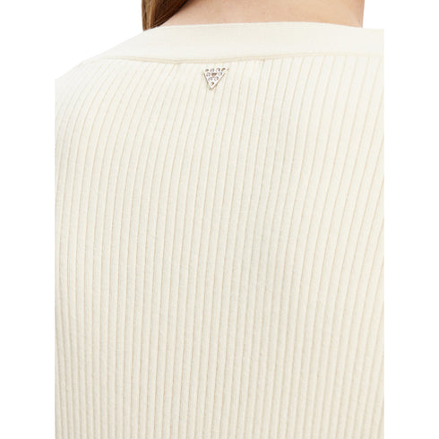 Cardigan Donna Hanna, con maniche a palloncino e bottoni gioiello